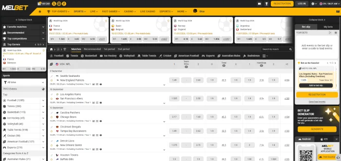 Melbet betting
